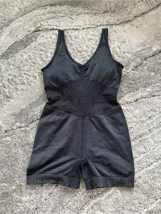 JoyLab Pants - JoyLab Black Ribbed Knit Romper